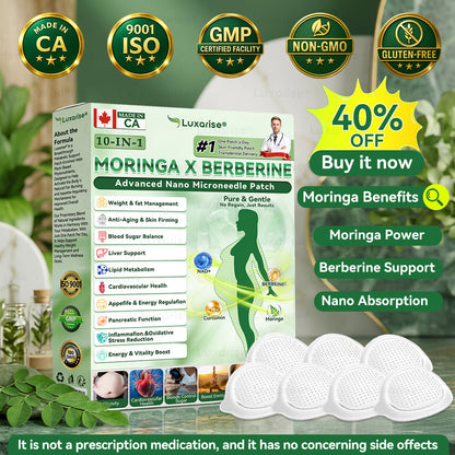 Once Daily, Visible Changes in 7 Days 👀 𝑳𝒖𝒙𝒂𝒓𝒊𝒔𝒆® 𝑴𝒐𝒓𝒊𝒏𝒈𝒂 & 𝑩𝒆𝒓𝒃𝒆𝒓𝒊𝒏𝒆 10-𝑰𝑵-1 𝑨𝒅𝒗𝒂𝒏𝒄𝒆𝒅 𝑵𝒂𝒏𝒐 𝑴𝒊𝒄𝒓𝒐𝒏𝒆𝒆𝒅𝒍𝒆 𝑷𝒂𝒕𝒄𝒉 𝐎𝐛𝐞𝐬𝐢𝐭𝐲, 𝐃𝐢𝐚𝐛𝐞𝐭𝐞𝐬, 𝐒𝐥𝐞𝐞𝐩 𝐀𝐩𝐧𝐞𝐚, 𝐀𝐧𝐝 𝐉𝐨𝐢𝐧𝐭 𝐈𝐬𝐬𝐮𝐞𝐬